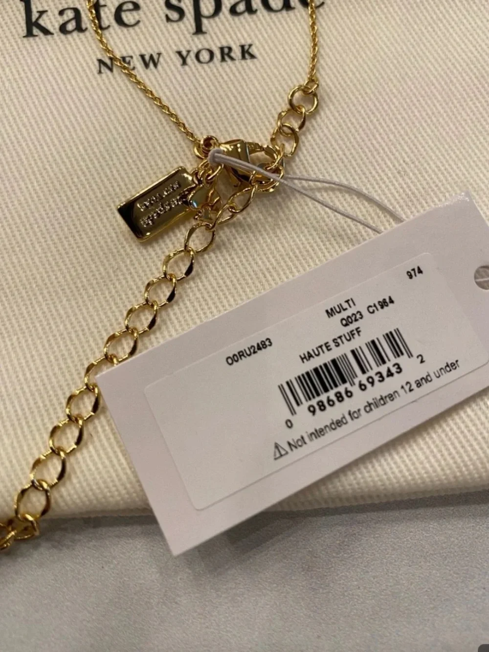 Kate Spade NWT Gold Haute Stuff Chili Pepper Necklace